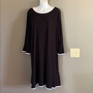 2X Michael Kors Black Dress with White Trim